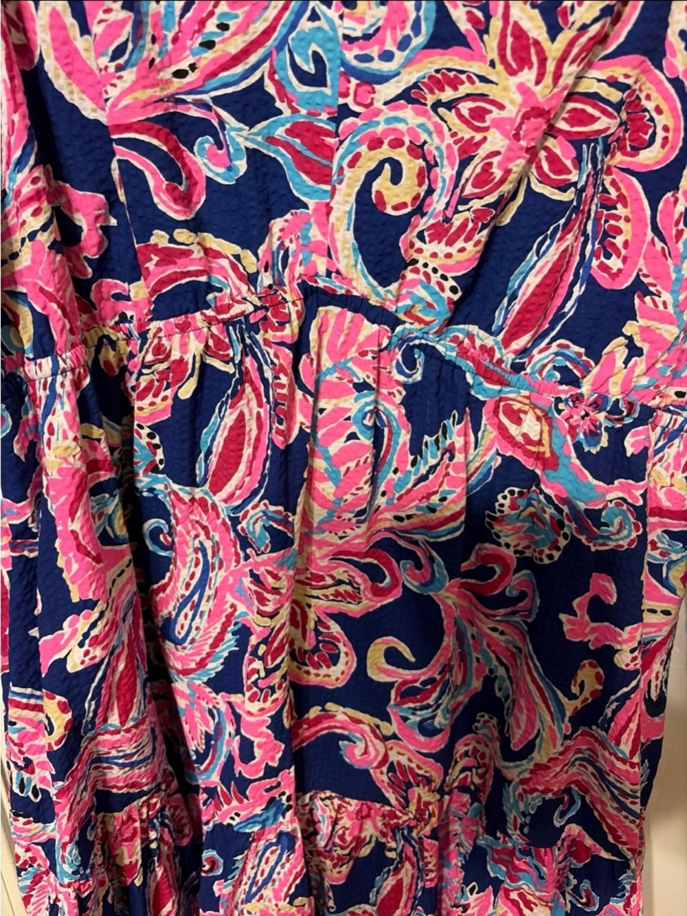 Lilly Pulitzer Navy Dress with Pink Paisley Print - Picture 8 of 10